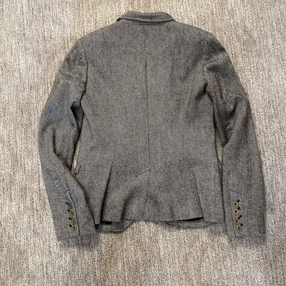 Classic Brown Herringbone Blazer – Size 4 - Picture 2 of 7